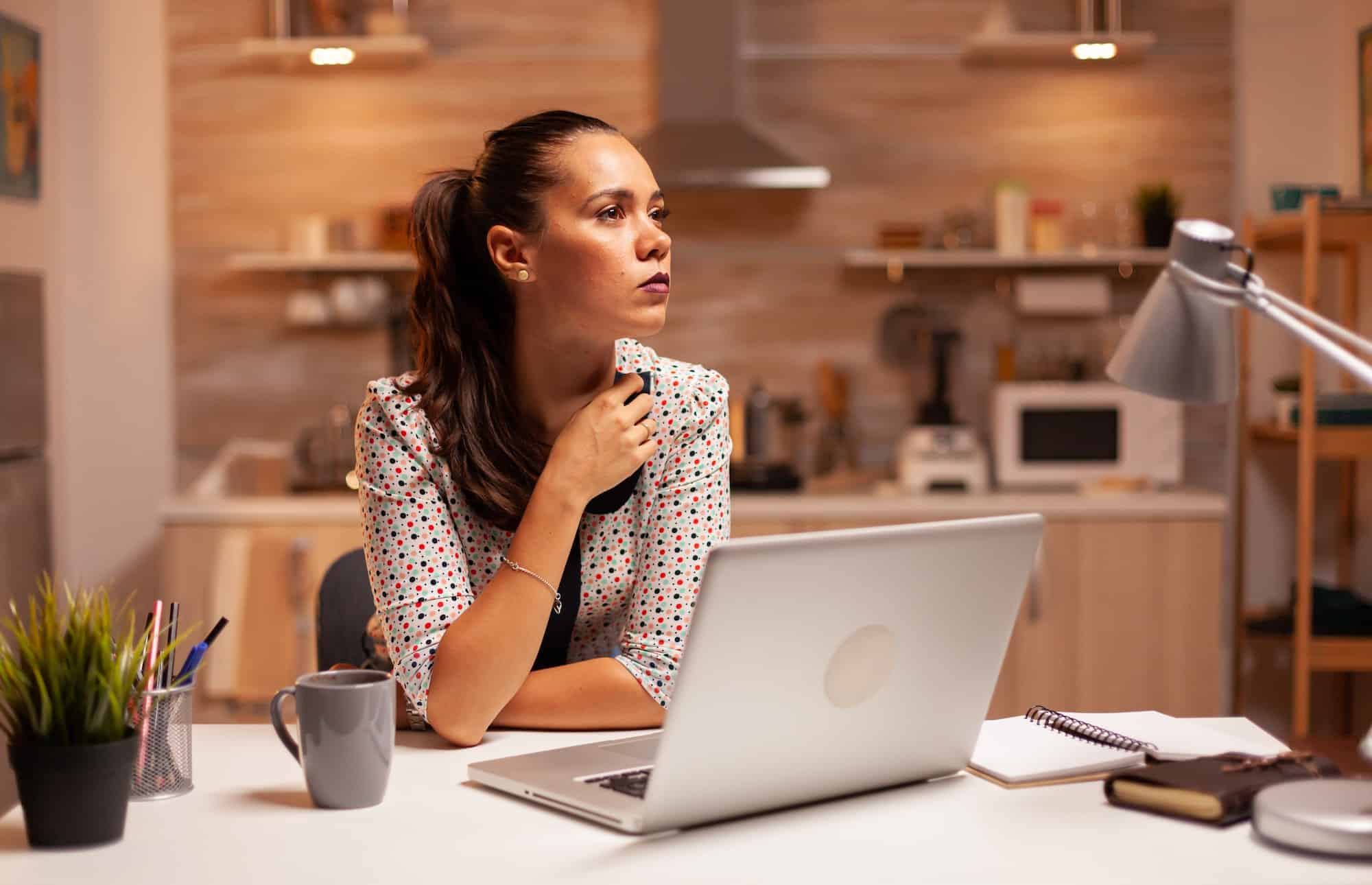 Woman thinking about her career